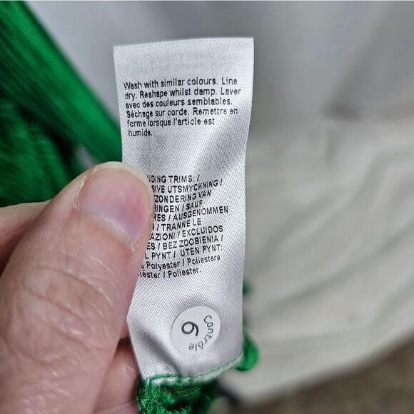 River Island Green Daywear Plisse Wrap Midi Dress Size US6 - Picture 13 of 13